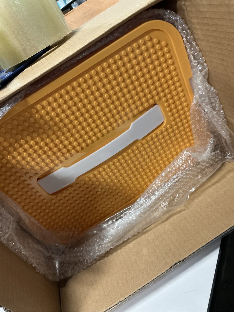 Condition photo showing Good Condition for Kids Toy Organizer for Lego Stackable Storage Compartments Bins With Base Plates Lids 3 Tiers Clear Building Bricks Board Game Puzzle Boxes Plastic Craft Sorting Separator Travel Chest Case Yellow - Three tiers