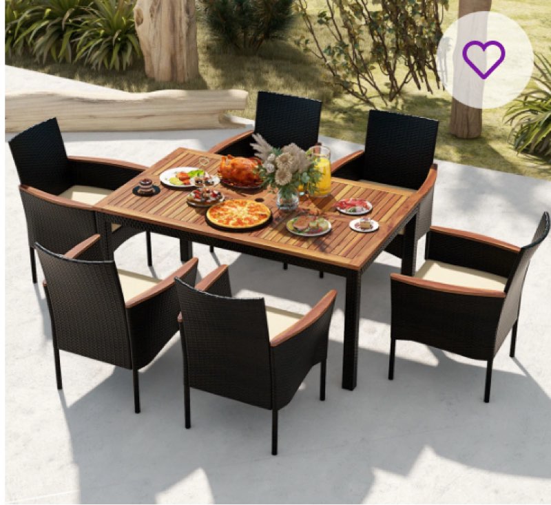 ( incomplete,only  1 box)Kristain Rectangular 6 - Person 59'' L Outdoor Restaurant Dining Set