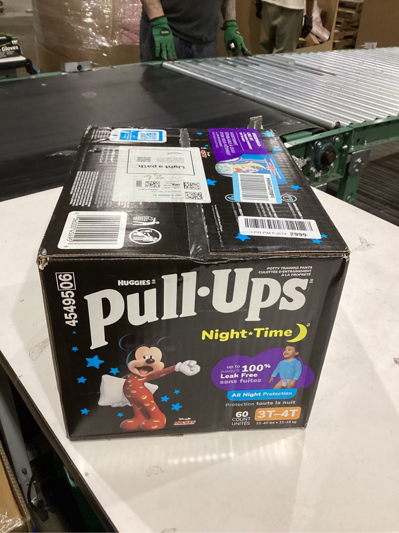 Condition photo showing New/Like New for Pull-Ups Boys' Night-Time Potty Training Pants, Size 3T-4T Overnight Training Underwear (32-40 lbs), 60 Ct 3T-4T 60