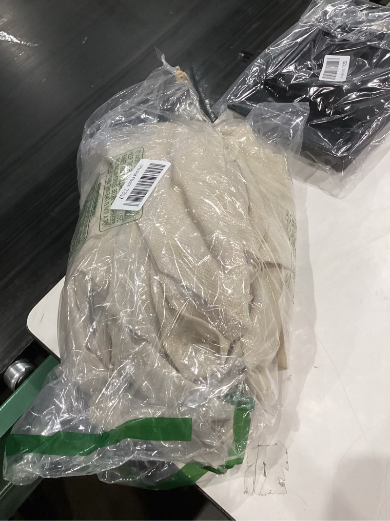 Condition photo showing New/Like New for Simplebrand Natural Faux Linen Textured Semi Sheer Curtains 72 Inches Long 2 Panels Set, Light Filtering Privacy Farmhouse Curtains, Soft Window Drapes Rod Pocket Top for French Door, 40W x 72L Natural 40"W x 72"L (Pack of 2)