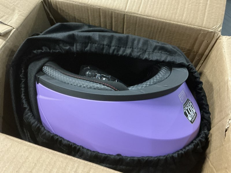 Condition photo showing Good Condition for Adult Modular Motorcycle Helmets, DOT Approved Flip up Dual Visor Full Face Helmet for Men Women Moto ATV UTV Snowmobile ADV Four Wheeler Street Bike with Gloves & Mask Large Purple