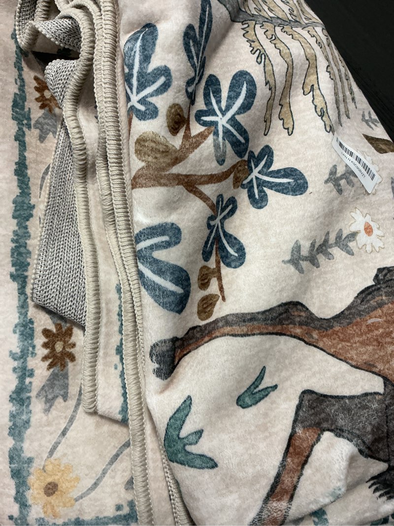 Condition photo showing Good Condition for OJIA Jungle 8x10 Area Rugs for Living Room Bedroom Large Washable Rugs, Thin Modern Nursery Rug Non-Shedding Kids Playroom Rug Stain Resistant Large Carpet Neutral Rugs for Kids Room Dining 8' x 10' (Rectangular) Cream