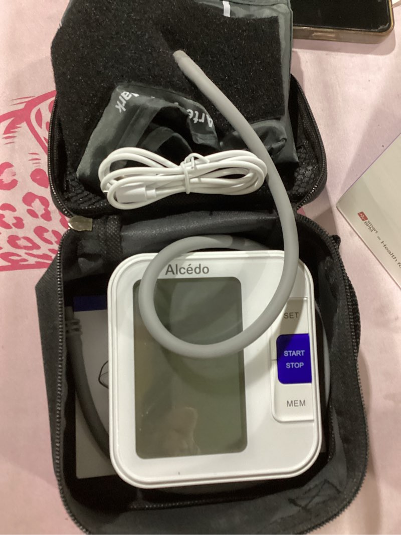 Condition photo showing Good Condition for alcedo blood pressure monitor for home use, automatic digital bp machine with large cuff for upper arm, lcd screen, 2x120 memory, talking function