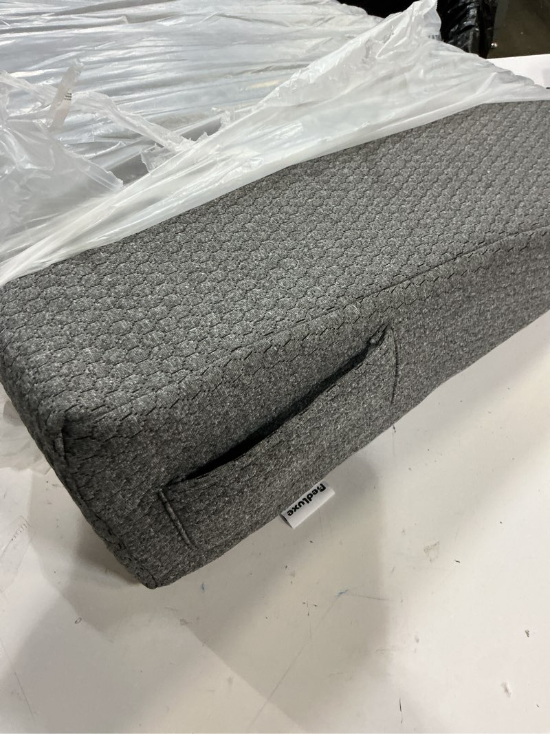 Condition photo showing Good Condition for bedluxe wedge pillow, 8 inch bed wedge pillow, elevated body pillow for back support, acid reflux, leg, neck pain, snoring, triangle pillow wedge - cooling memory foam top, dark grey 24*24*8 inch dark grey