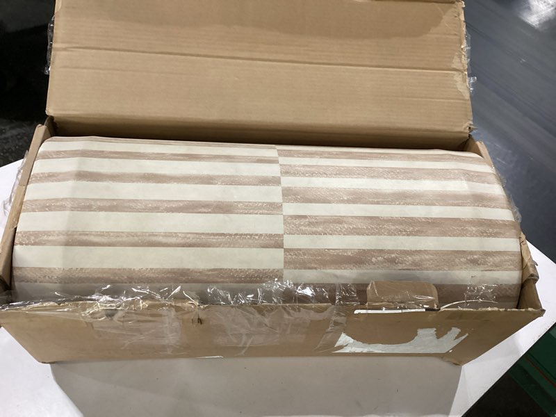 Condition photo showing New/Like New for nara stripe standing mat by the house of noa natural 72"l x 22"w x 0.8"th