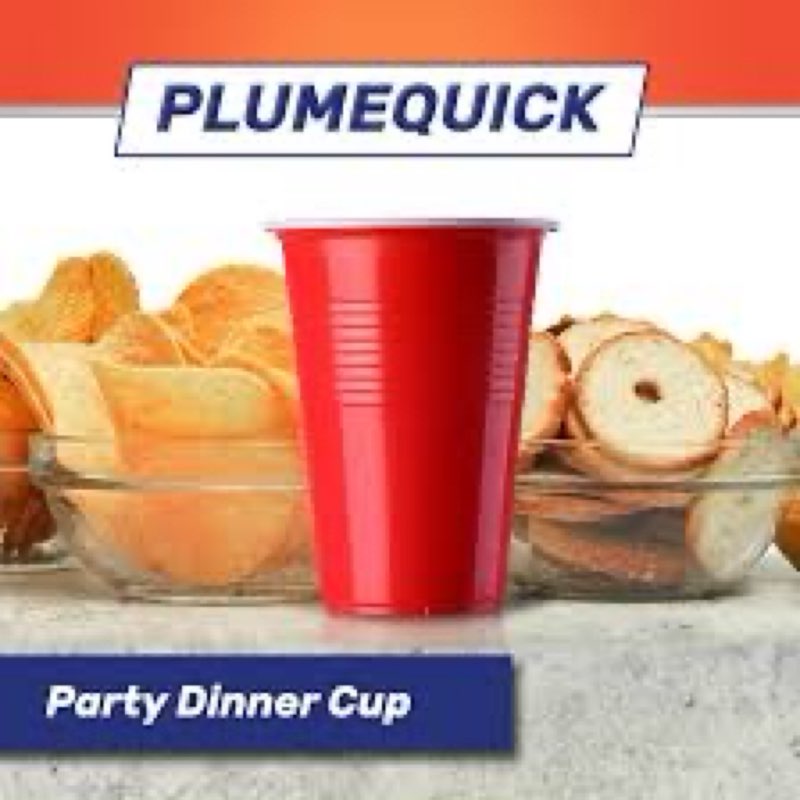 PLUMEQUICK 16 oz. - 200 Count Plastic Party Cups - Two-toned Drinking Cups for Party, Events, and Ev