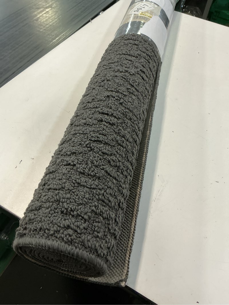 Condition photo showing Good Condition for 4'x5'6" washable solid machine tufted accent rug gray - threshold™: skid-resistant, low pile, oeko-tex certified