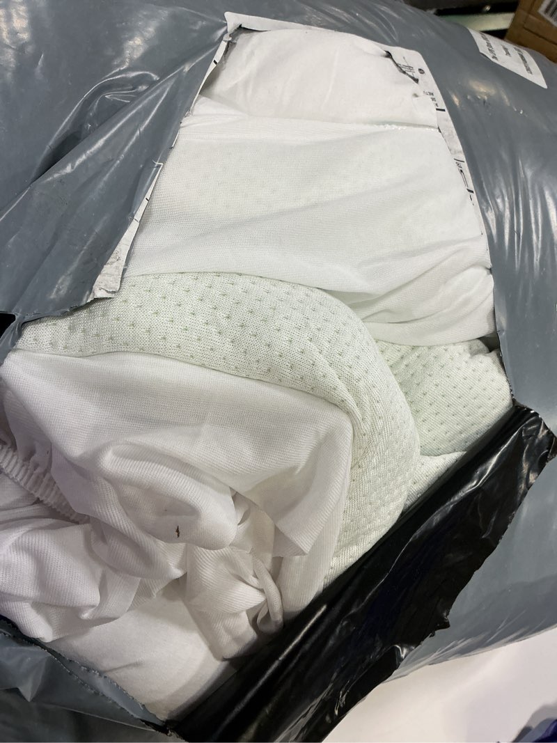Condition photo showing As Is for QUIETSEA Reversible Queen Mattress Topper Egg Crate Memory Foam Mattress Topper, Bamboo Viscose Mattress Pad Queen, Noiseless Waterproof Mattress Cover with Deep Pocket Stretches up to 21", 60" x 80"