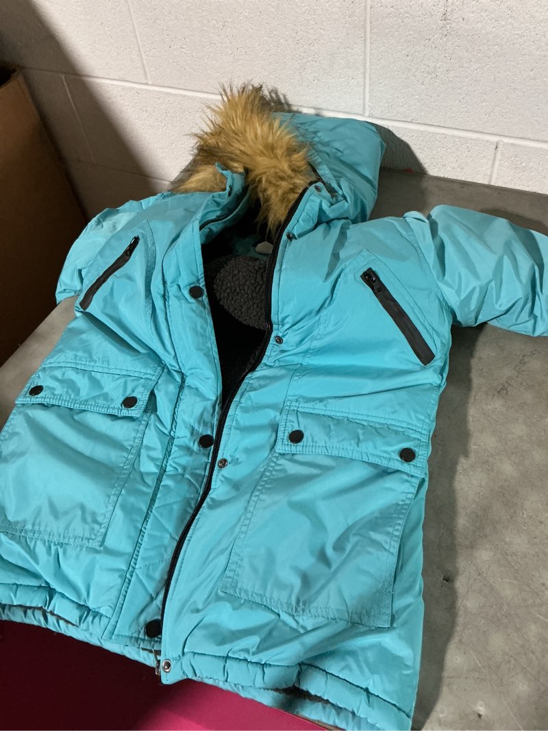 Condition photo showing Good Condition for (similar )zshow girls' ski jacket waterproof warm winter coat fleece hooded raincoat with detachable hood 10-12 ice blue