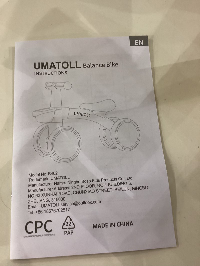 Umatoll Colorful Lighting Baby Balance Bike Toys for 1 Year Old Boys Gifts, Adjustable Seat Baby Walker, One Year Old Boy Birthday Gifts, 12-24 Months Toddler First Ride on Toys