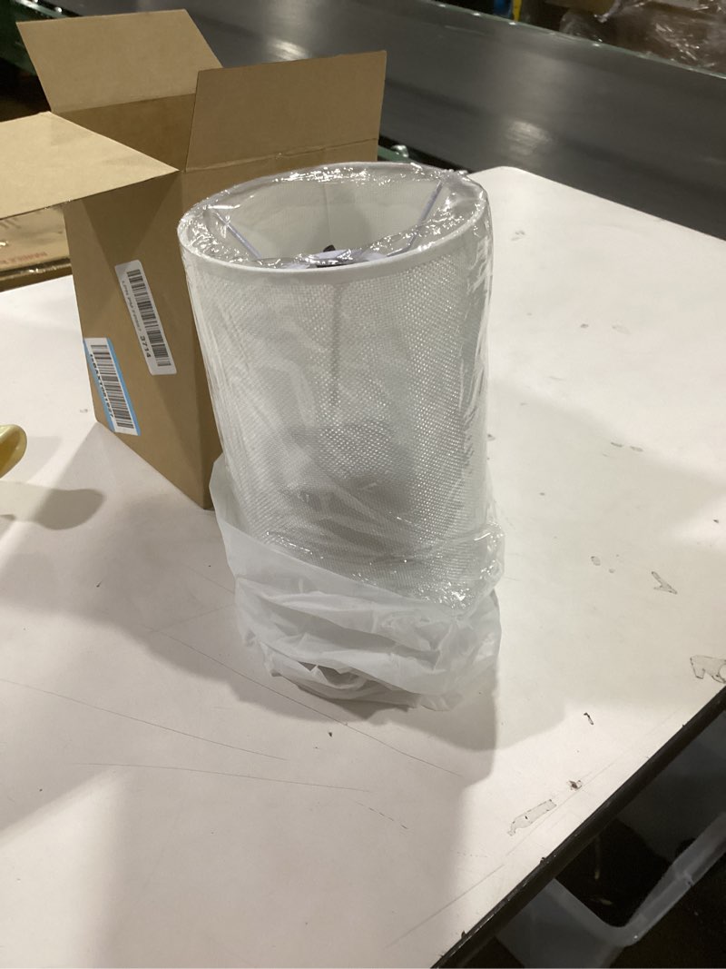 Condition photo showing As Is for Bedside Lamp Touch Control Table Lamp with USB C + A Charging Port & 2AC Outlet 3-Way Dimmable Bedside Nightstand Lamps with Round Flaxen Fabric Shade for Living Room, Bedroom Dorm, Home Office Decor