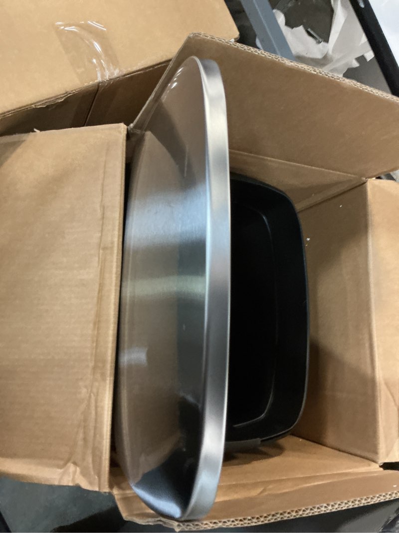 Condition photo showing Good Condition for amazon basics large trash can, 13.2 gallon (50l), smudge resistant rectangular bin with soft-close lid, step foot pedal, removable inner bucket, brushed stainless steel, satin nickel finish satin nickel big, 50l/13.2 gal