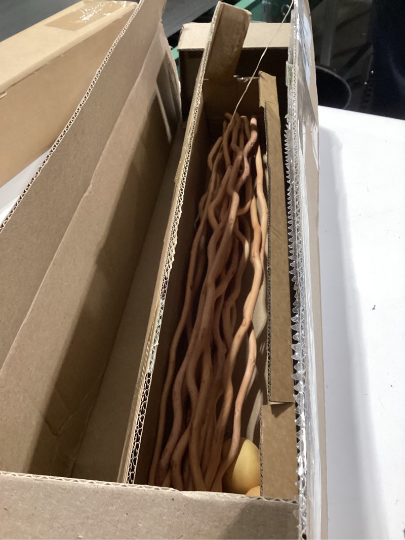 Condition photo showing Good Condition for dried curly willow branches, 14-15 stems dried twigs sticks 21-23” natural dried plants decorative branches for rustic home decor, champagne gold