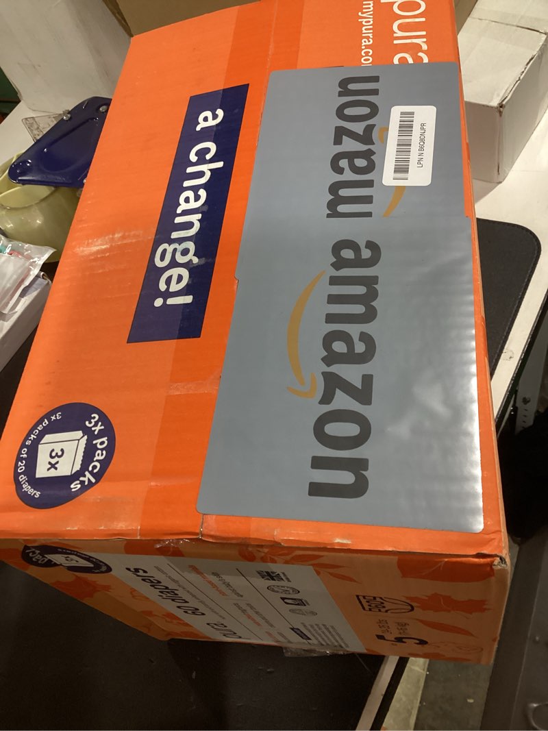 Condition photo showing New/Like New for pura size 5 eco-friendly diapers (24-35 lbs) totally chlorine free (tcf) hypoallergenic, soft organic cotton, up to 12 hours leak protection, allergy uk, 3 packs of 20 (60 count) size 5 60