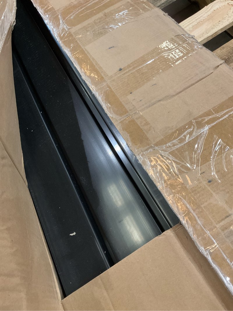 Condition photo showing As Is for slatwall panel garage organizer pvc slatwall heavy duty wall mounted rack, interlocking slat wall panels for tool organization peg board (black 4 x 8 ft) black 4ft x 8ft