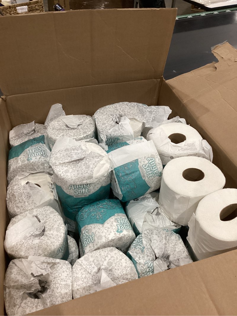 Condition photo showing As Is for angel soft professional series by georgia-pacific pro 2-ply embossed toilet paper, white, individually wrapped, 450 sheets per roll, 80 toilet tissue rolls per case, 16880 450 count (pack of 80)