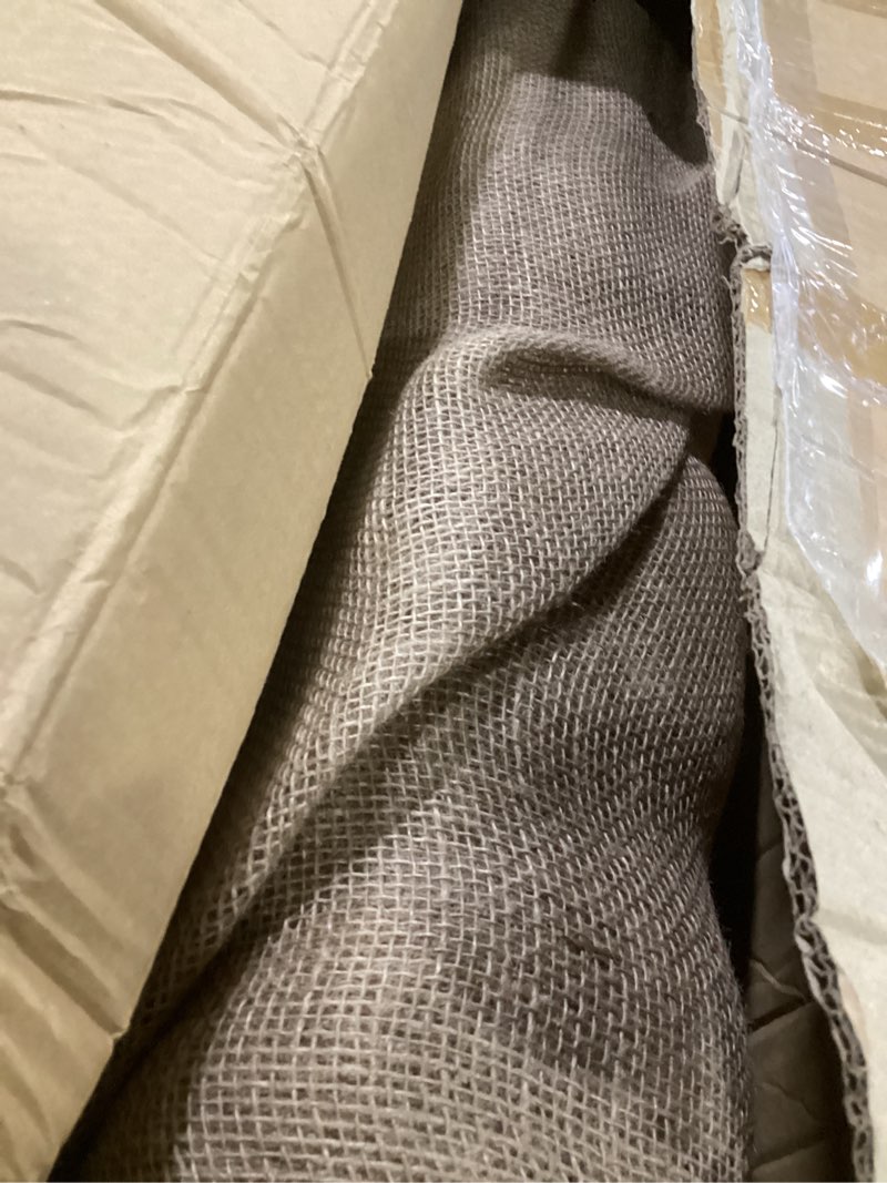 Condition photo showing As Is for 40" x 160 feet burlap fabric roll – multipurpose burlap tree wrap, natural jute garden fabric for outdoor plant cover, weed barrier cloth, landscaping, diy crafts, gardening & rustic party decor