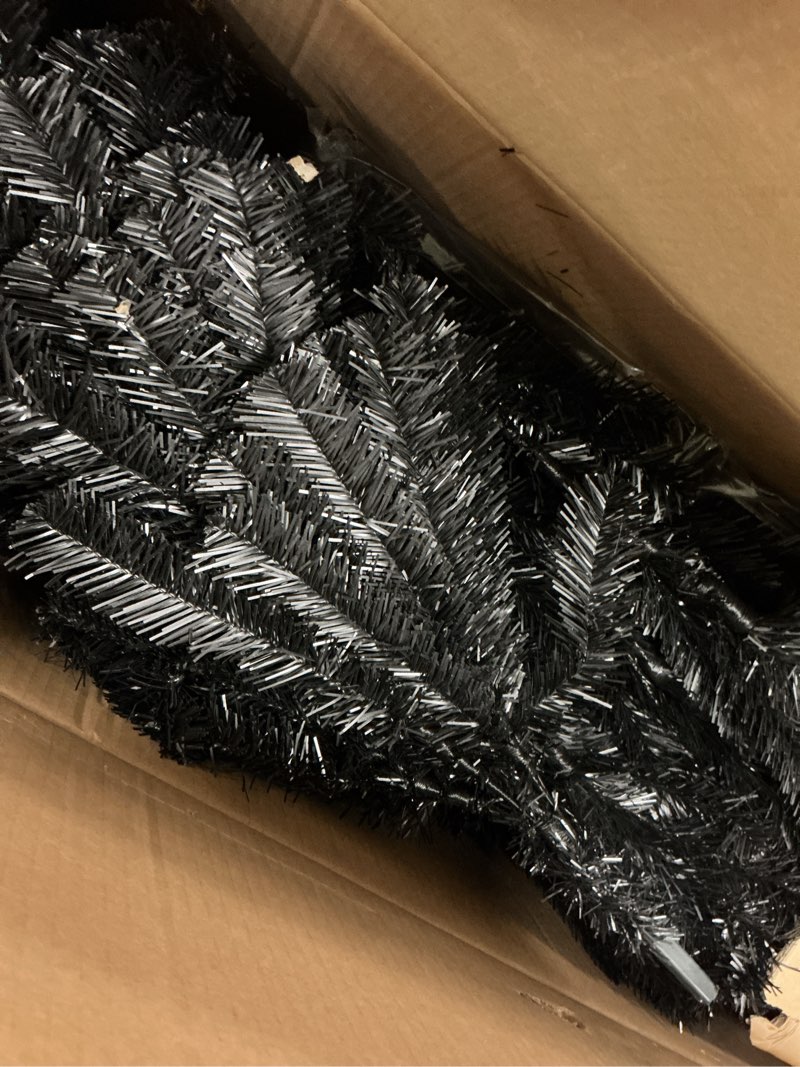 Condition photo showing Good Condition for National Tree Company Artificial Full Christmas Tree, Black, North Valley Spruce, Includes Stand, 7.5 Feet 7.5 ft