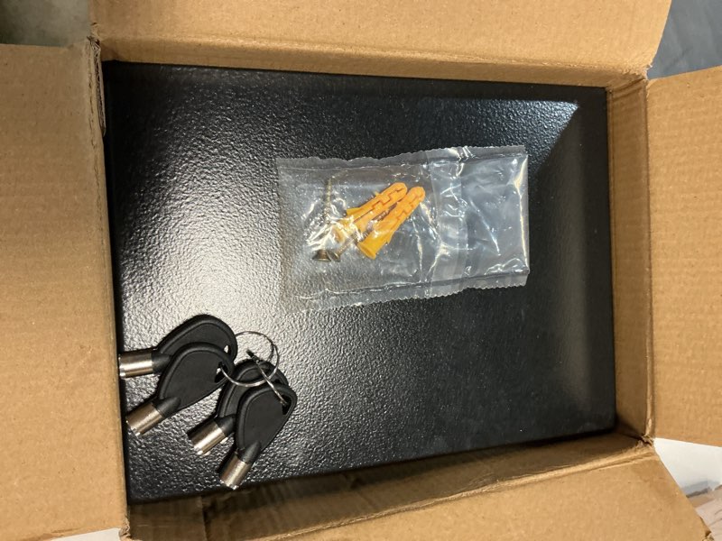 Condition photo showing Good Condition for Digital Electronic Money Safe, Steel Security Lock Box with Keypad, Office Hotel Business Jewelry Gun Cash Safe, 0.23 Cubic Feet, 9.06" W x 6.69" D x 6.69" H?black? 0.23 Cubic Feet Black