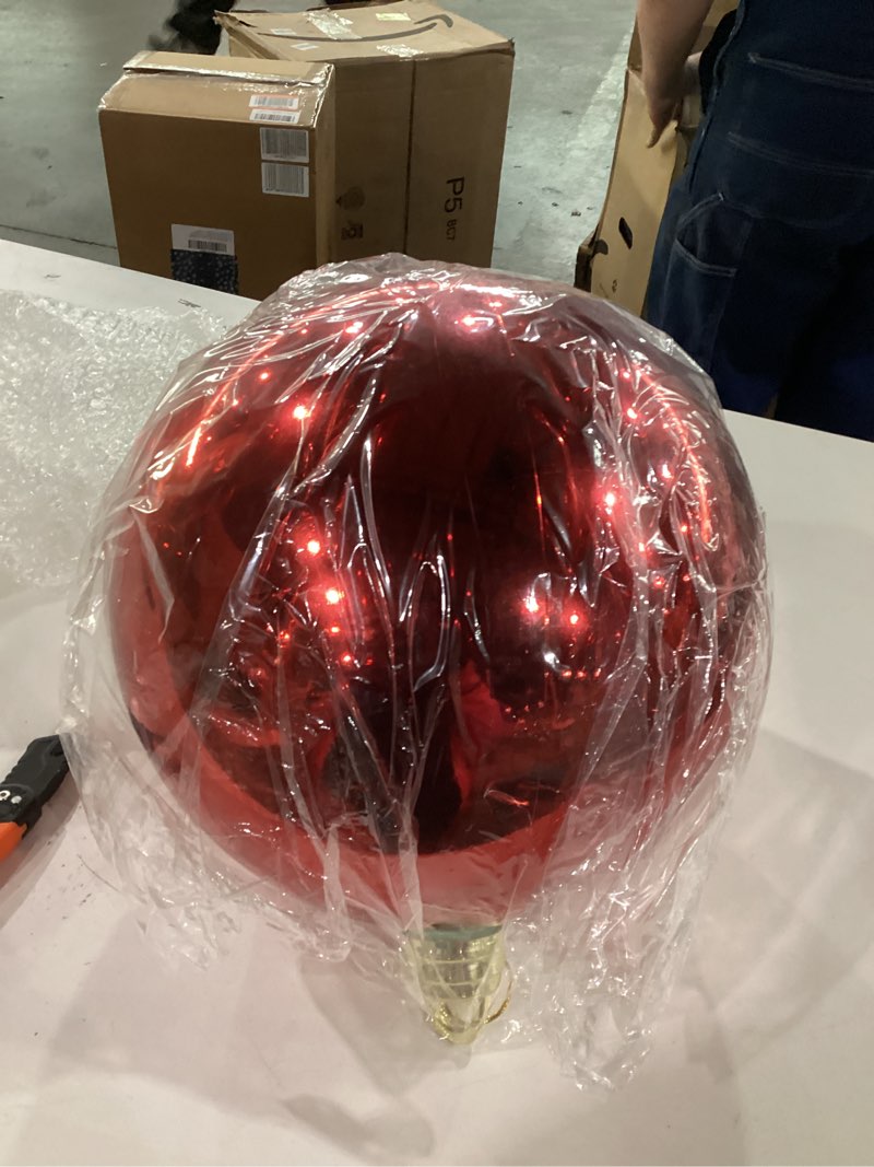 Condition photo showing New/Like New for 6 Pcs Extra Large Christmas Ball Ornaments 12 Inch UV Resistant and Waterproof Shatterproof Shiny Plastic Christmas Tree Hanging Ornaments Decoration for Indoor Outdoor Holiday Party(Red) 12 Inch Red 6
