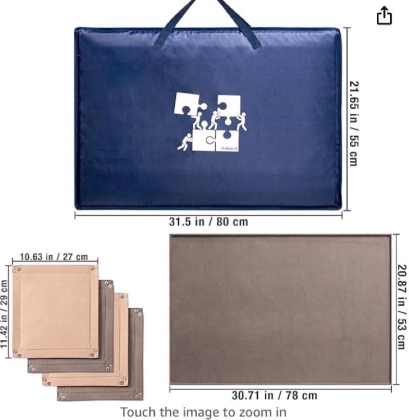 lavievert 1000 piece jigsaw puzzle board with padded cover, portable case with 4 sorting trays & detachable board, puzzle caddy storage saver with non-slip surface for adults