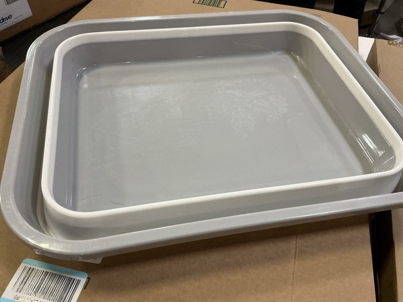 Condition photo showing As Is for Senior Cat Litter Box, Three Legged Arthritic Open Low Entry for Sick Frail Handicap Disabled Cats, Older Elderly Corner