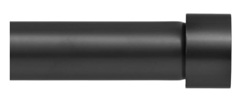 ivilon curtain rod for windows 28 to 48 inch – 1 inch telescoping drapery rod, 2 long sections, end cap finials, black (color may vary ours is gold colored)