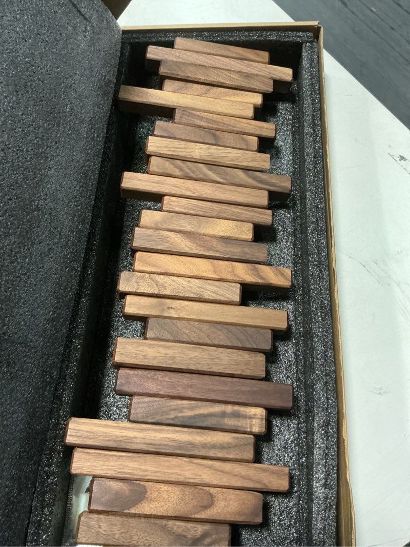 Condition photo showing Good Condition for Wooden Coat Rack Wall Mounted Sticks Multi Rack Solid Handmade Natural Walnut Wood Artwork with 6 Flip-Down Unique Modern Hooks for Coats Bag Hat Umbrella