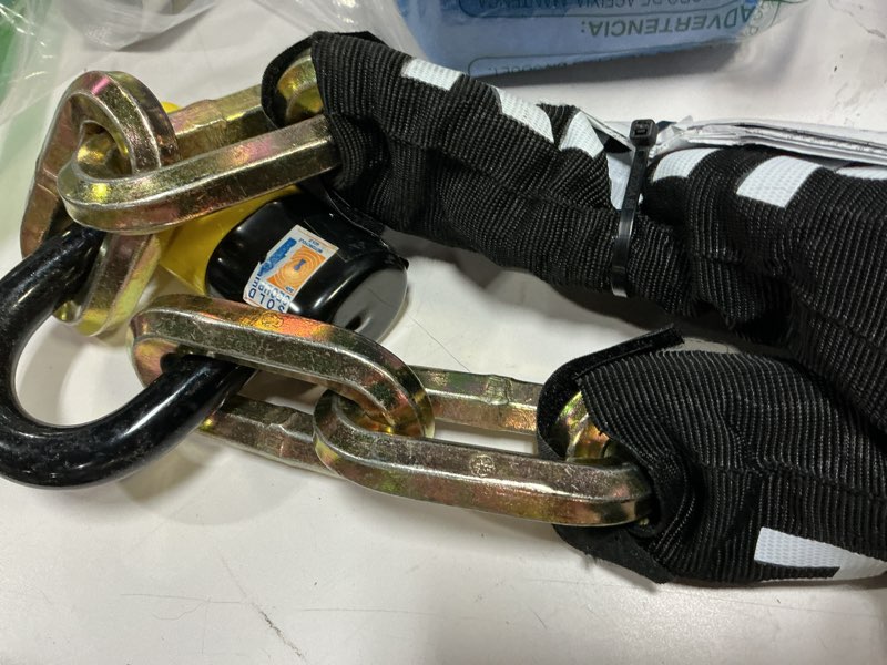 Condition photo showing Good Condition for kryptonite new york fahgettaboudit 1410 bike chain lock, 3.28 feet long 14mm steel chain heavy duty anti-theft bicycle chain lock with keys, 10/10 security rating for e-bike, motorcycle, scooter (1410) 14mm x 39" single