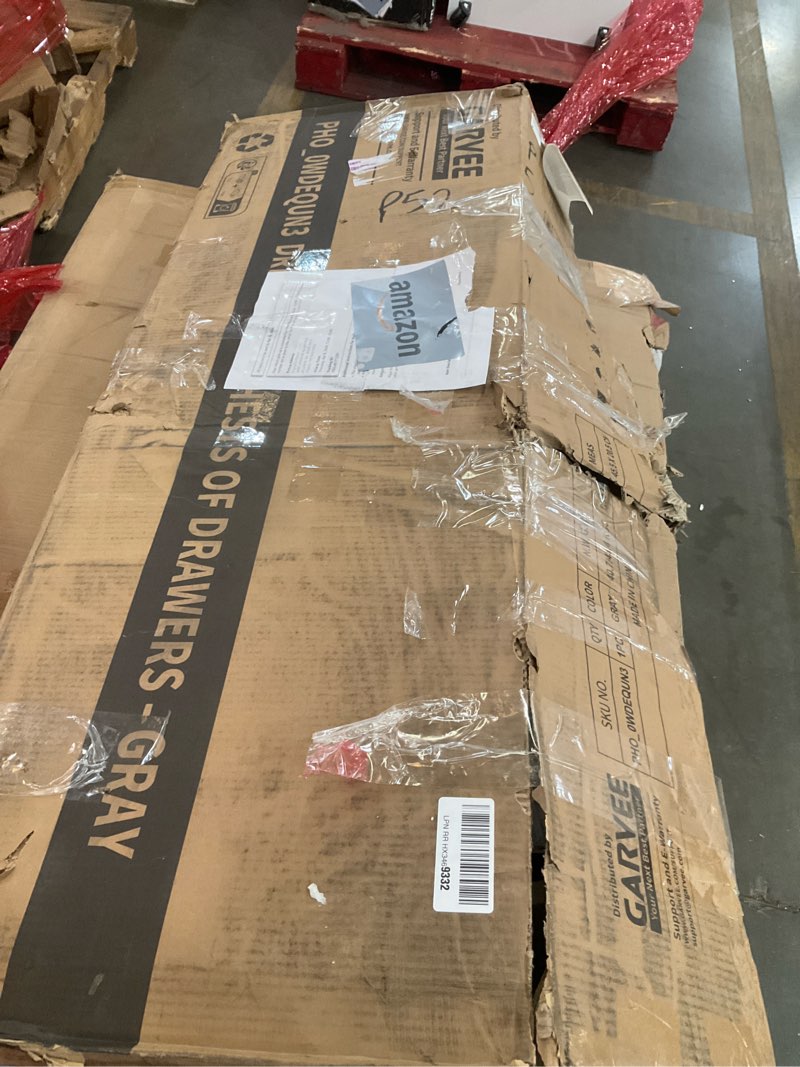 Condition photo showing As Is for garveehome 6 drawers dresser for bedroom,chest of drawers with wide metal handle,farmhouse modern wo