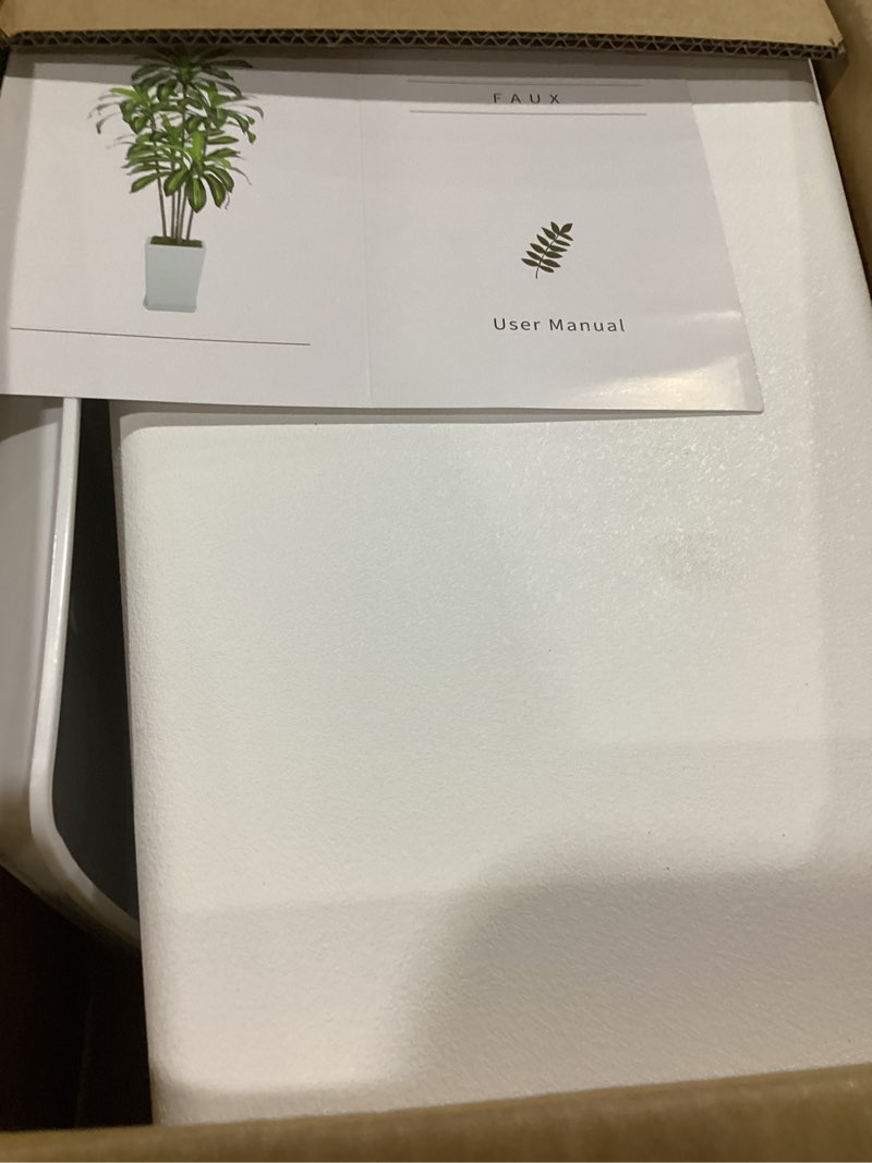 Condition photo showing Good Condition for 6ft artificial dracaena tree, fake tree indoor with white tall planter,tall artificial plants indoor,artificial silk tree for home office decor (white) white-6ft