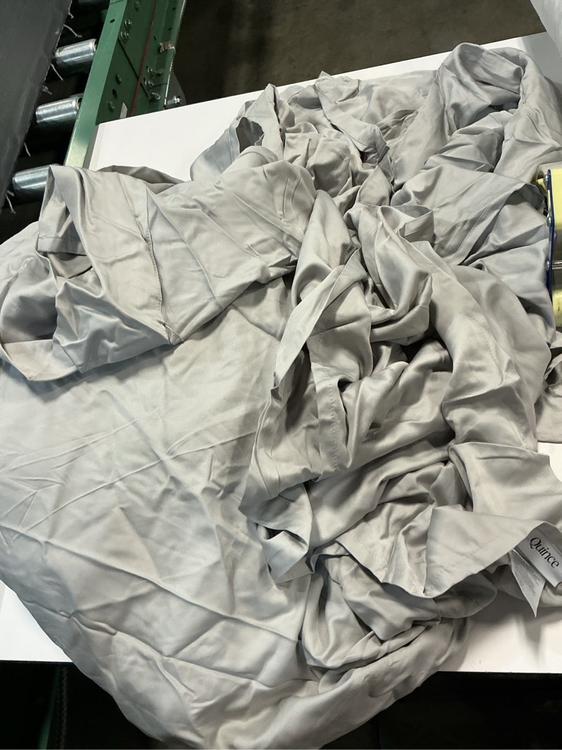 Condition photo showing As Is for bamboo sheet set king color solid eucalyptus