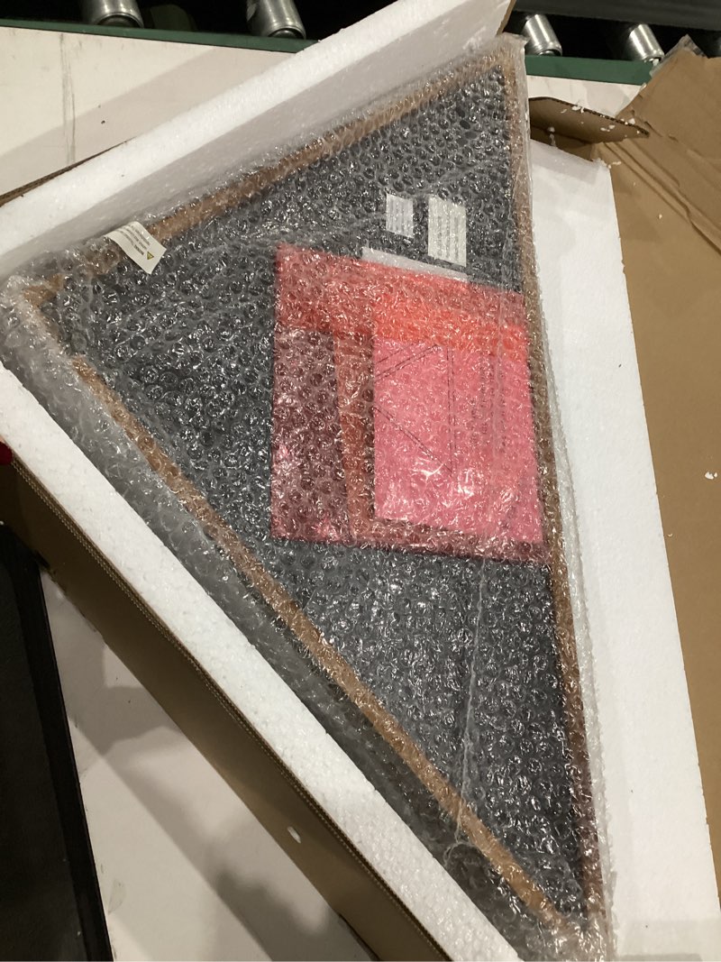 Condition photo showing Good Condition for hbcy creations flag display case for 5' x 9.5' american veteran burial solid wood rustic brown frame with glass front wall mount or standing display, box rustic brown 9.5'x5' flag case