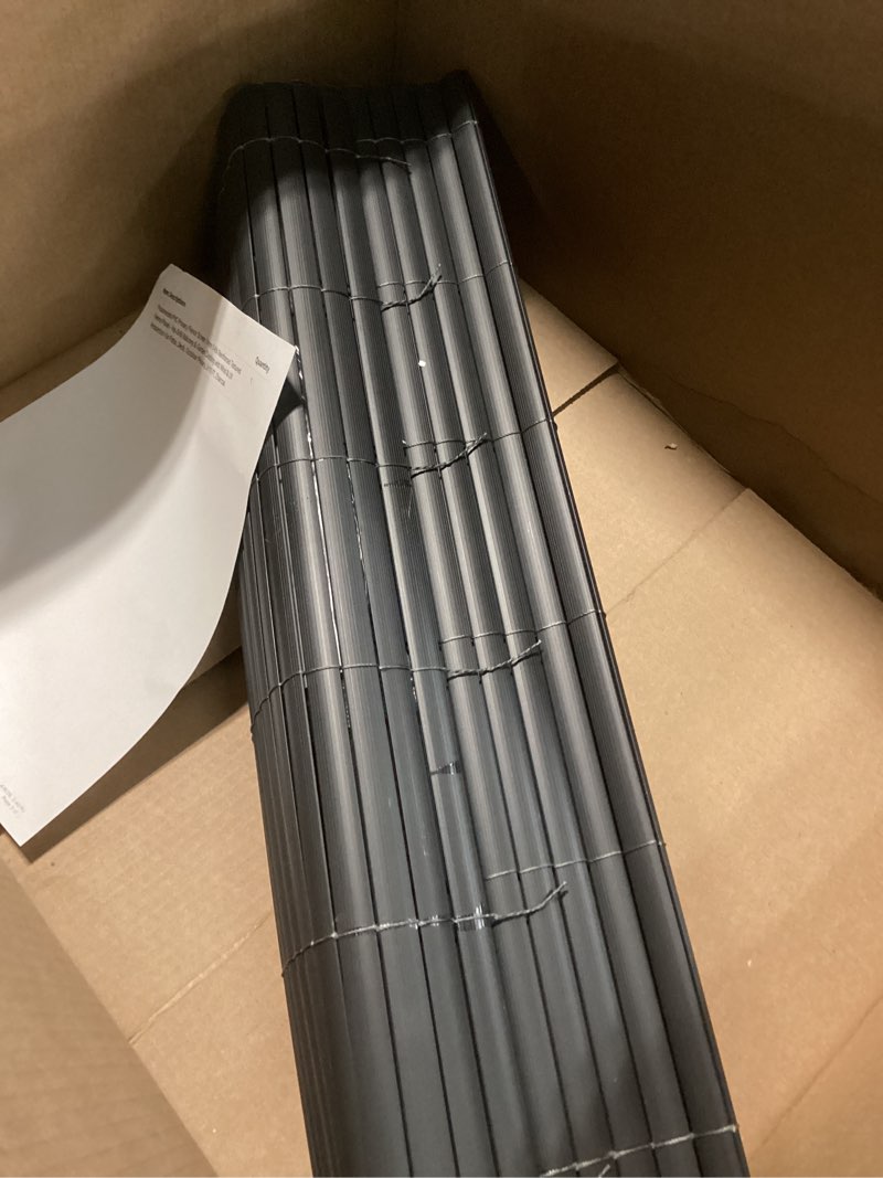 Condition photo showing Good Condition for paramondo pvc privacy fence screen 14mm 3-rib reinforced textured fence panel - no-drill balcony & garden cladding with wind & uv protection for patio, deck, outdoor privacy, 2×10 ft, charcoal 2×10 ft charcoal