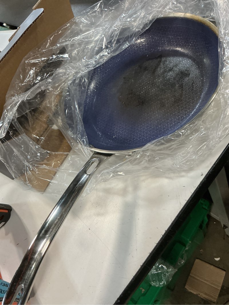 Condition photo showing As Is for misen 5-ply stainless steel 10" frying pan - professional cookware for induction, gas and electric - dishwasher safe, oven safe to 800°f - durable, versatile, even heating 10 inch