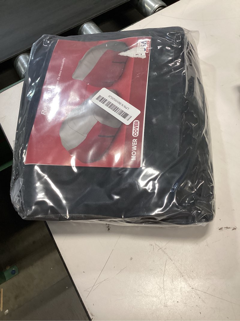 Condition photo showing New/Like New for rosefray zero turn mower cover,waterproof 420d marine grade fabric-universal fit for john deer,cub cadet zero turn up to 60" lawn mower decks,dimensions: 79" l x 46" w x 55" h gray zero turn -gray