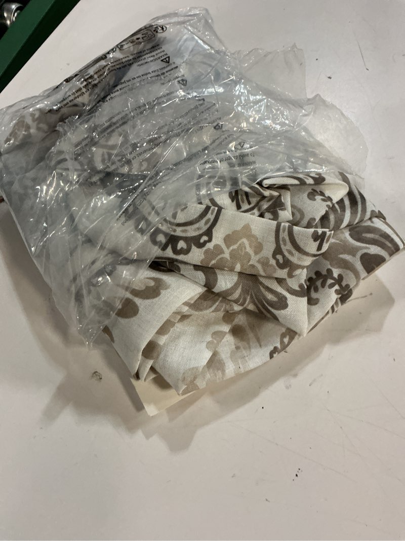 Condition photo showing Good Condition for H.VERSAILTEX Boho Curtains Linen Curtains for Living Room Semi Sheer Curtains Grommet Top Rustic Floral Printing Light Filtering Window Curtain Panels, W 52" x L 96", 2 Panels, Damask Pattern, Grey 52"W x 96"L (Pack of 2) Grey