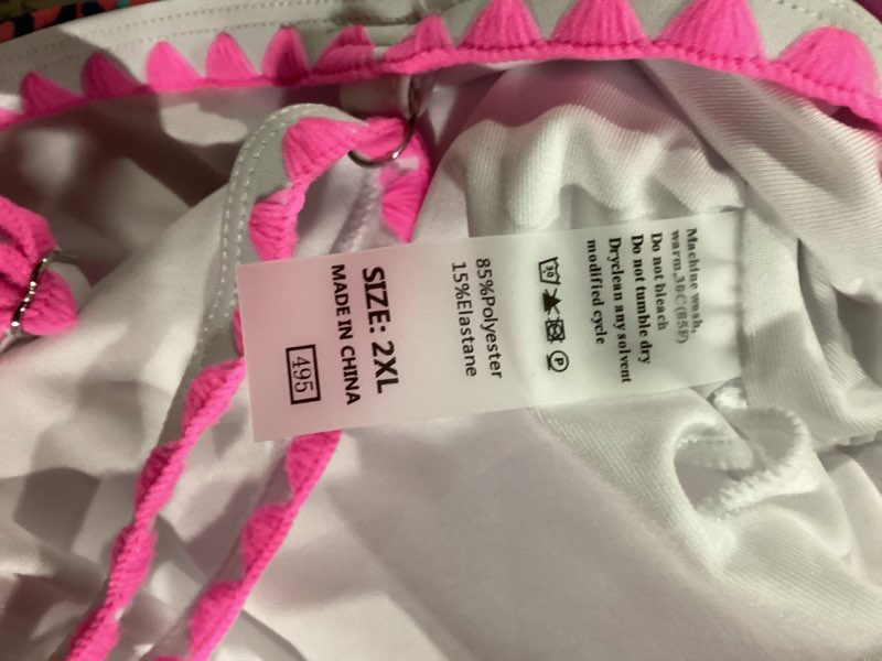 Condition photo showing As Is for herseas women's 2 piece plus size bikini sets high waisted swimsuits full coverage adjustable straps