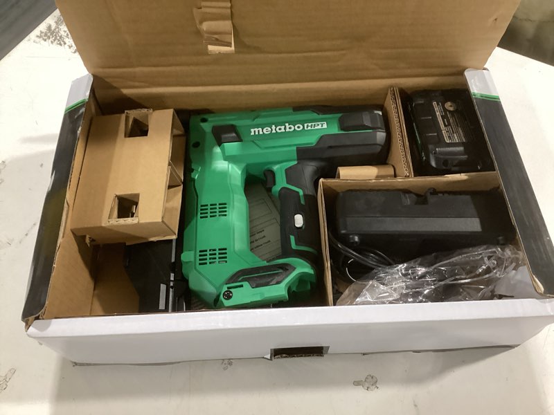 Condition photo showing As Is for Metabo HPT 18V MultiVolt Compact Cordless Brad Nailer Kit, 18 Gauge Nailer with Power Tool 2.0Ah Lithium Ion Battery, Drives 5/8" to 2" Brad Nails, 700 per Charge, NT1850DG NT1850DG Only
