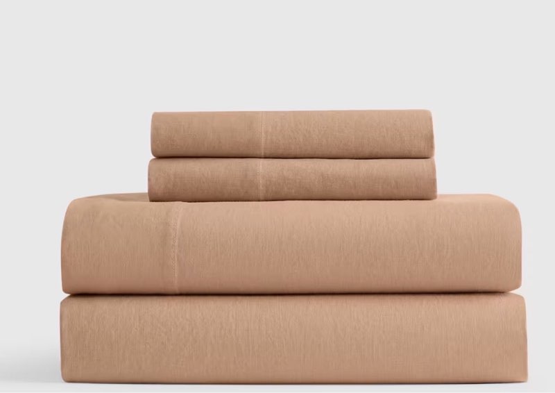 quince european linen sheet set 3 piece latte queen