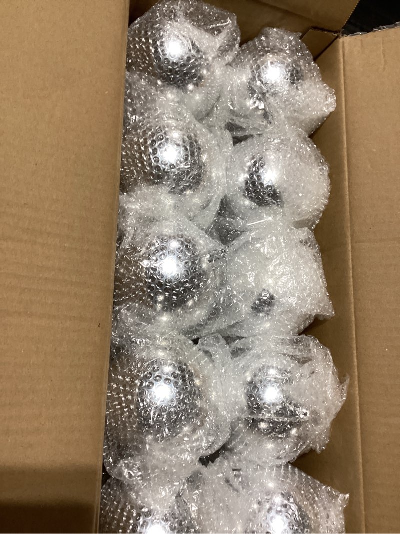 Condition photo showing Good Condition for 40 Pcs Christmas Ball Ornaments 4 Inch UV Resistant and Waterproof Shatterproof Shiny Plastic Christmas Tree Hanging Ornaments Decoration for Indoor Outdoor Holiday Party(Silver) 4 Inch Silver 40