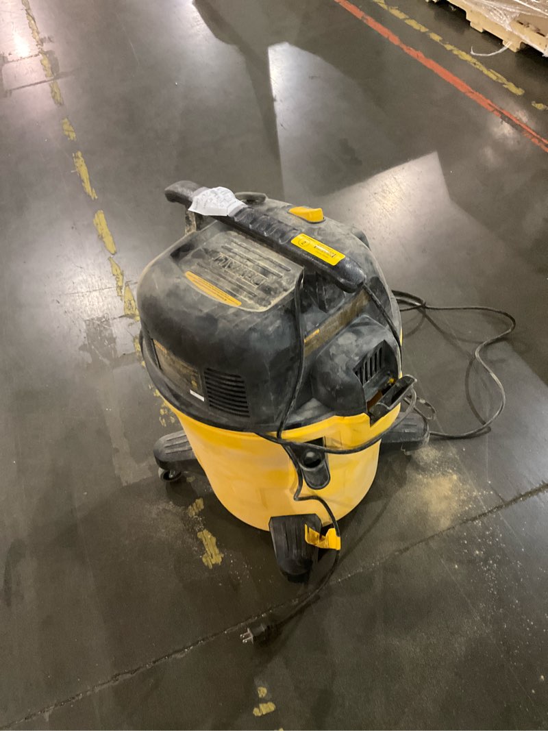 Condition photo showing As Is for dewalt stealthsonic quiet 12-gallon 5.5 hp corded wet/dry shop vacuum