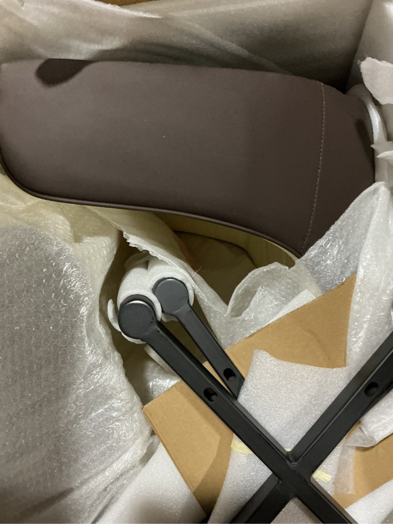 Condition photo showing Good Condition for povison pu leather dining chairs set of 2, modern dining room chairs beige wingback chairs for living room, dining room, pub, coffee, kitchen (brown & beige)