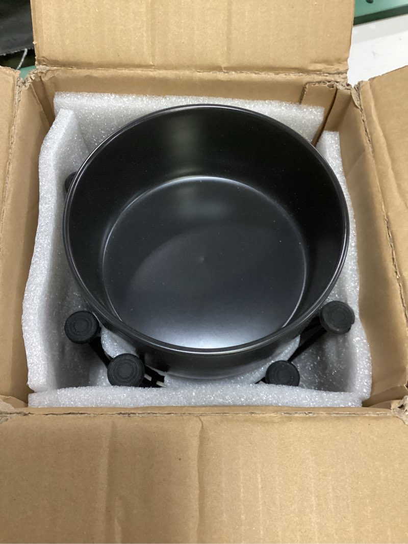 Condition photo showing Good Condition for elevated dog bowls, ceramic raised dog bowl set with anti-slip and non-tip metal stand, 2 pack pet food and water feeding bowls for small and medium dogs (black,3.6 cups) 3.6 cups | 2 pack | for medium dogs black