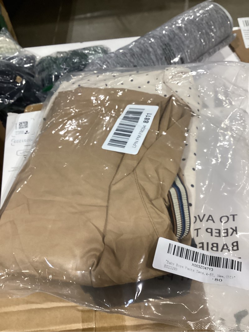 Condition photo showing New/Like New for boarnseorl baby boys pants sets, infant toddler gentleman outfits brown 4-5t