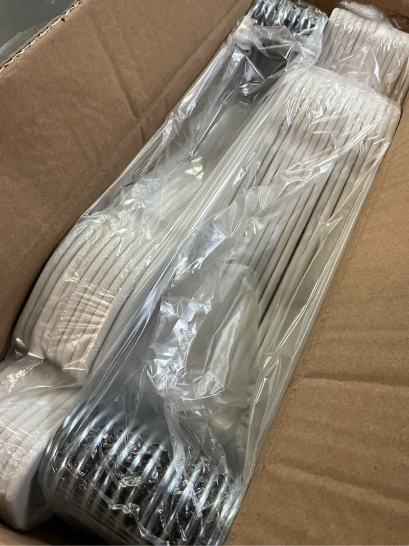 Condition photo showing Good Condition for 50 Pack Velvet Hangers Non Slip, Felt Pants Hangers Thin Space Saving Clothes Hanger Flocked Strong Durable Ganchos para Colgar Ropa with 360°Swivel Hook for Pants Jeans Shorts Tank Top, Linen White Rectangular Linen White