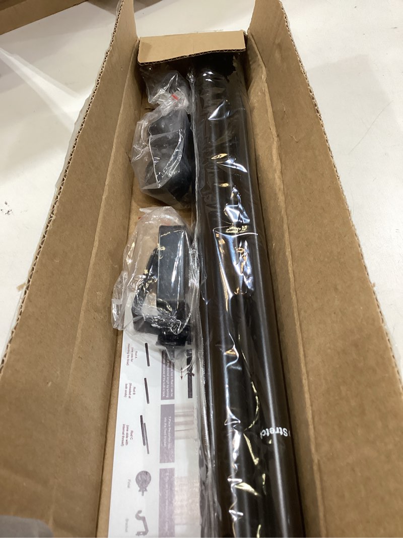 Condition photo showing Good Condition for curtain rods for windows 32-62 inch, 5/8 inch decorative matte black splicing heavy duty metal curtain rod set with brackets 32-62" black