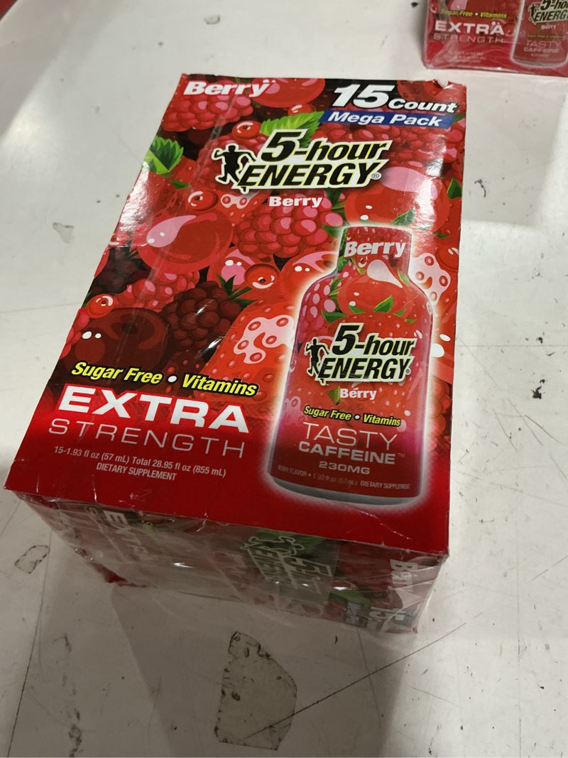 Condition photo showing Good Condition for (exp. 06/28) 5-hour energy shot, extra strength, berry, 15 count