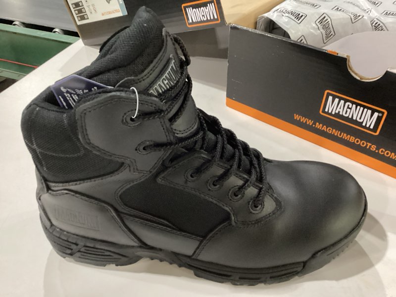 Condition photo showing New/Like New for MAGNUM Men's Stealth Force Black Work Boots for Men Waterproof, Security Slip Resistant Lightweight Police Hiking and Tactical Boots Men, 6 Inch Law Enforcement Boots - Black, 11 Medium