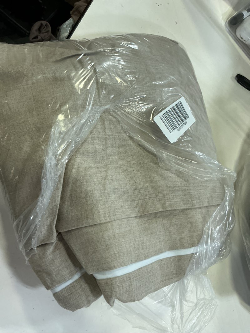 Condition photo showing Good Condition for european linen true blackout curtain, 48x108, dark flax